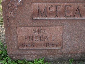 Rhoda F. & Wilbur A. McFeaters